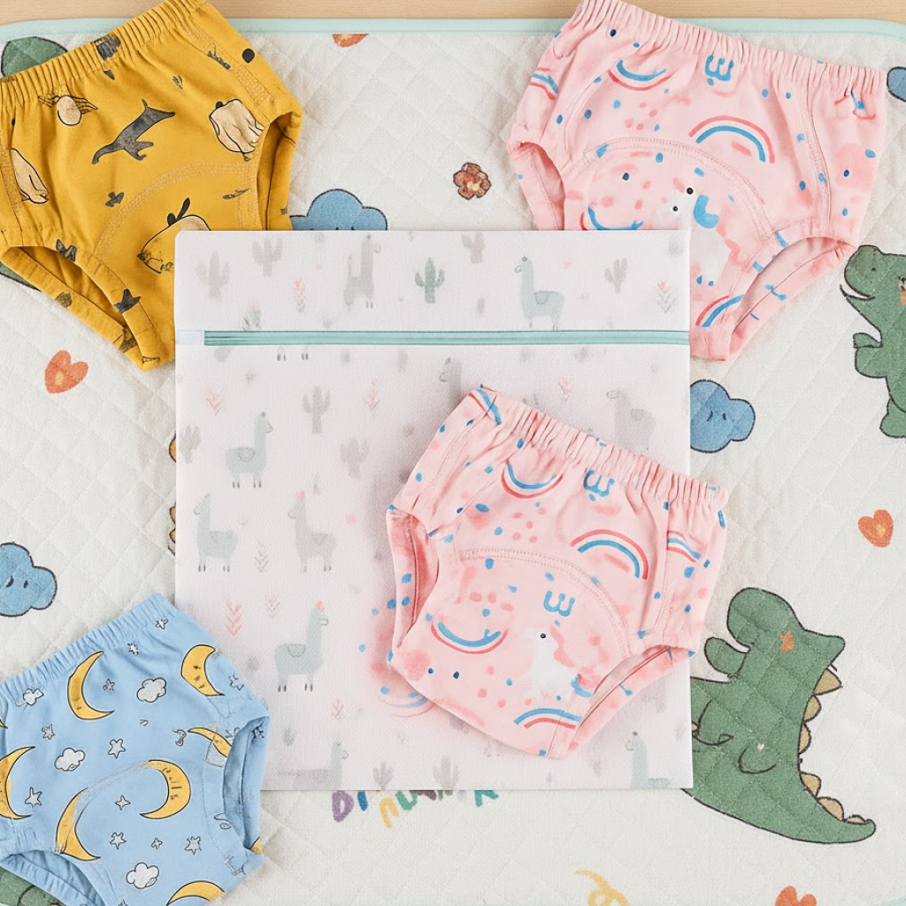 Mesh Wash Bag + Waterproof Bed Mat Protection Pack